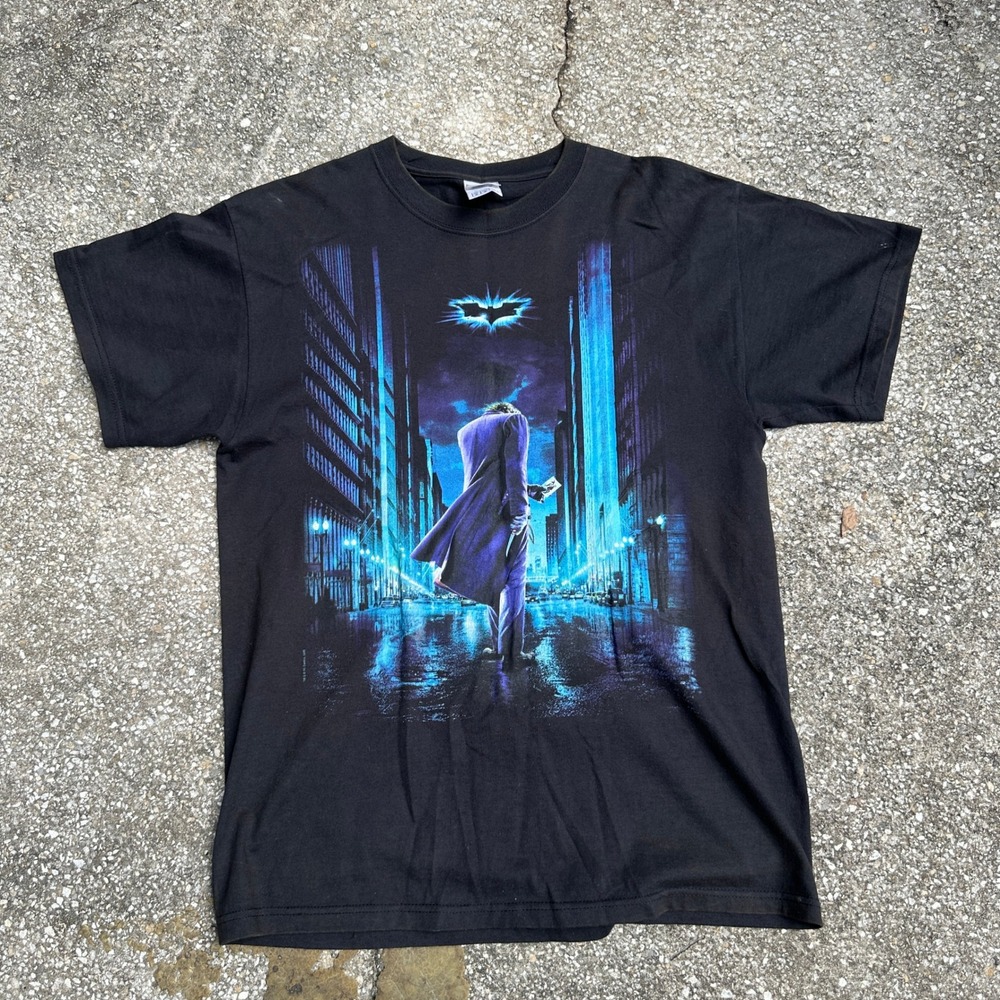 The Dark Knight Joker Batman Movie Poster Graphic T-Shirt Delta Black Medium